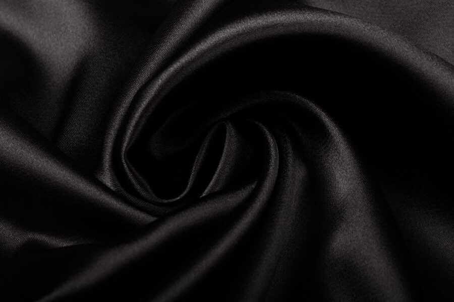 Mākslīgais zīds ar elastānu  Melns/Black 