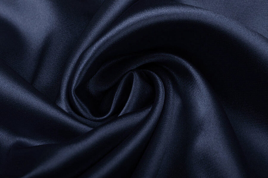 Mākslīgais zīds ar elastānu  Tumši zils/Navy 